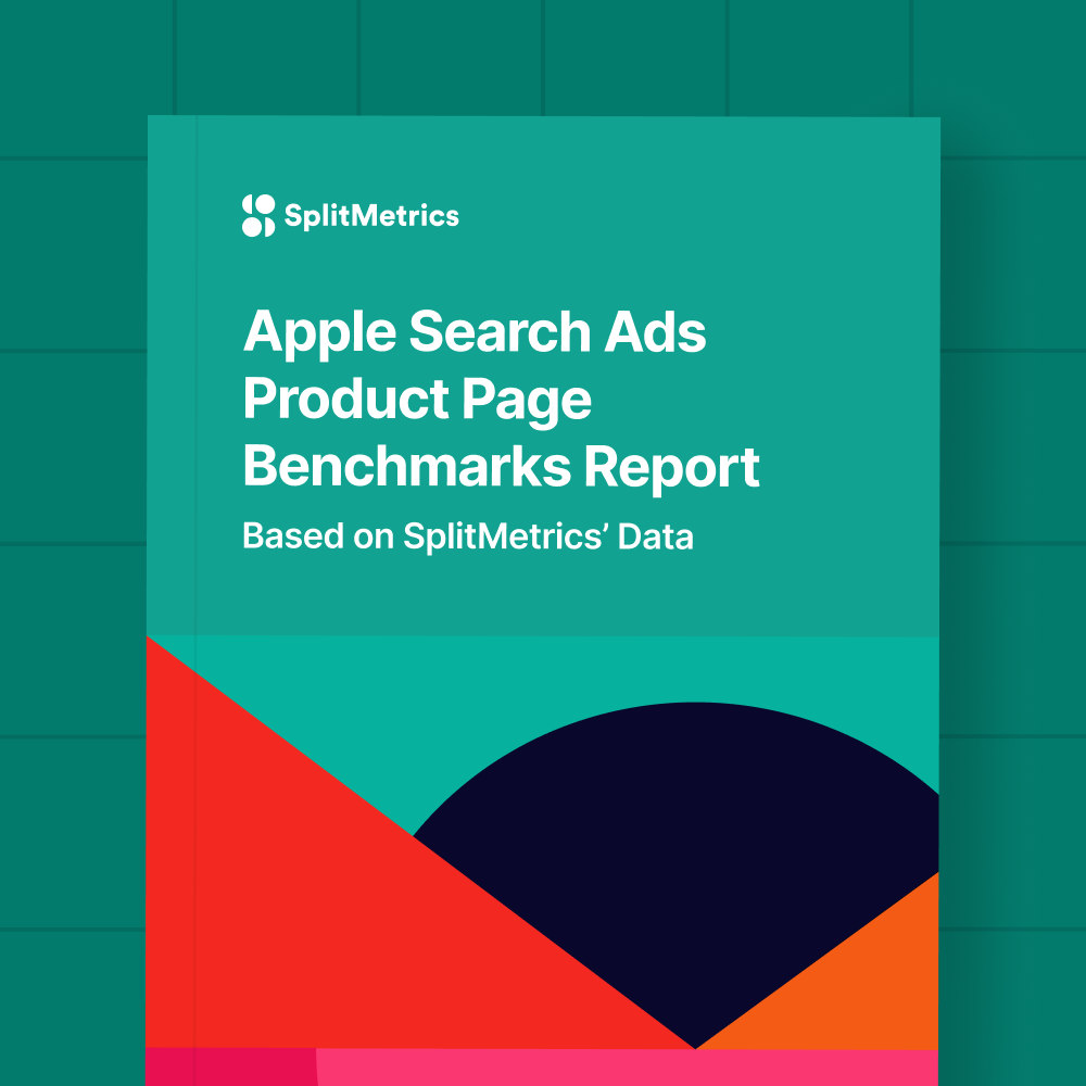A cover of “Apple Search Ads  Product Page Benchmarks Report”